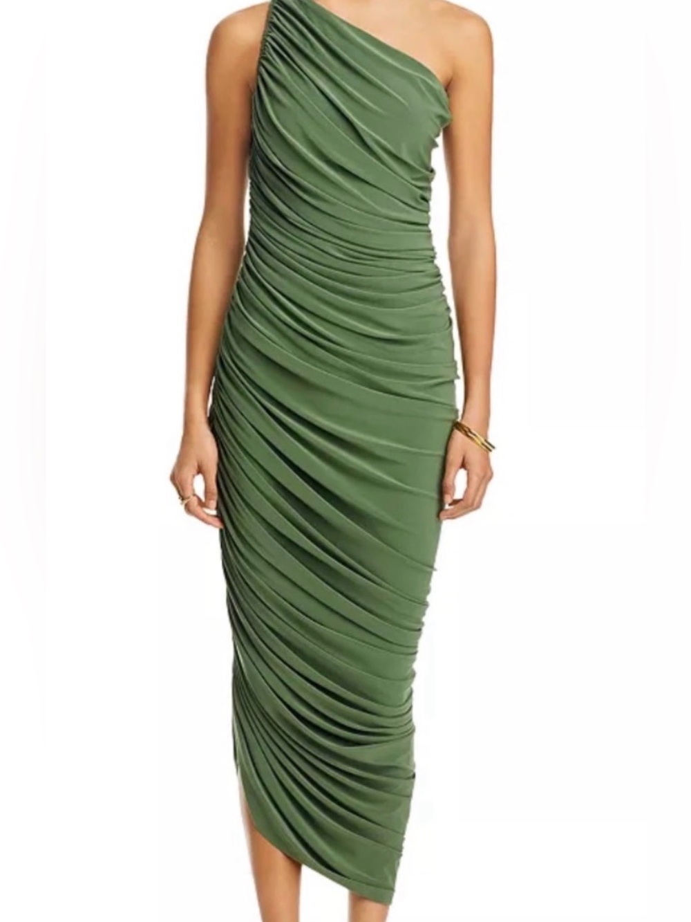 Norma Kamali Diana Dress Olive L NWT